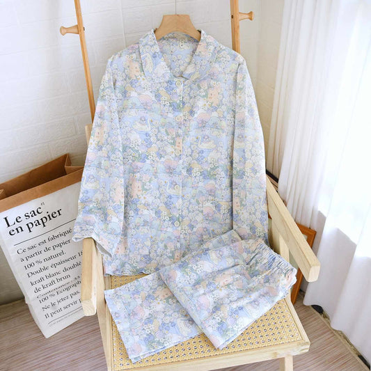 Swan Garden Brushed Cotton Loungewear Set - As Picture - XL - image 0