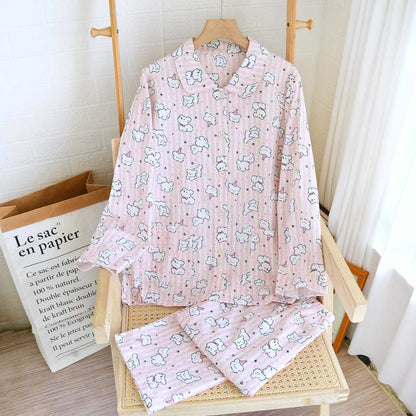 Cartoon Puppy Brushed Cotton Loungewear Set - As Picture - XL - image 0