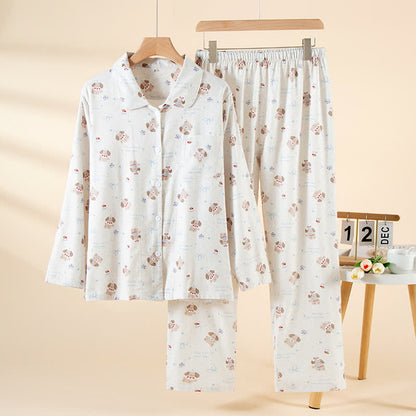 Dog Beige Brushed Cotton Loungewear Set - As Picture - XL - image 0