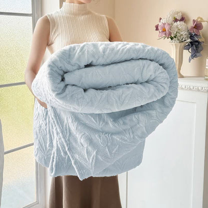 Faux Fur Tulip Textured Plush Blanket - Light Blue - 2PCS Pillowcases - 19" x 29" - image 10