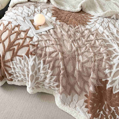 Floral-inspired Jacquard Sherpa Blanket - image 7