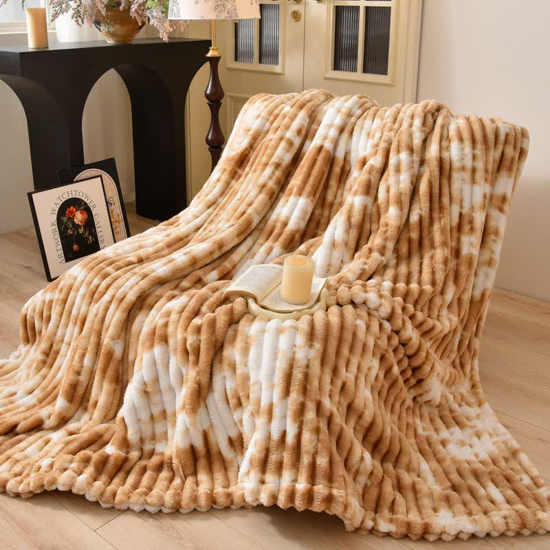 Modern Striped Warm Throw Blanket - Coffee & White - Queen - image 18