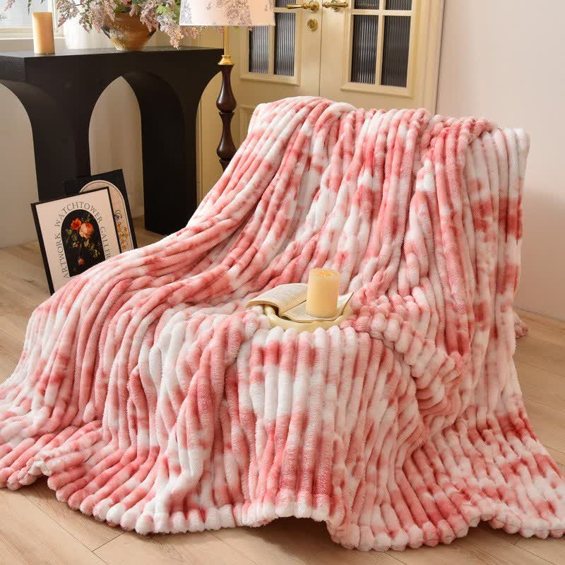 Modern Striped Warm Throw Blanket - Pink - Queen - image 6