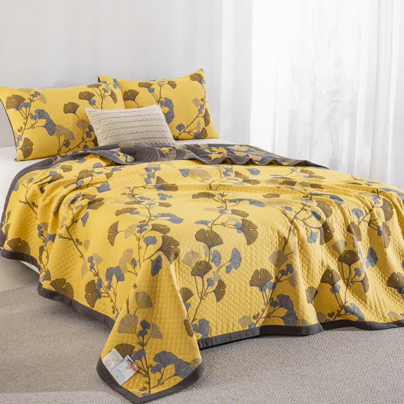 Ginkgo Leaf Organic Cotton Reversible Quilt - image 20