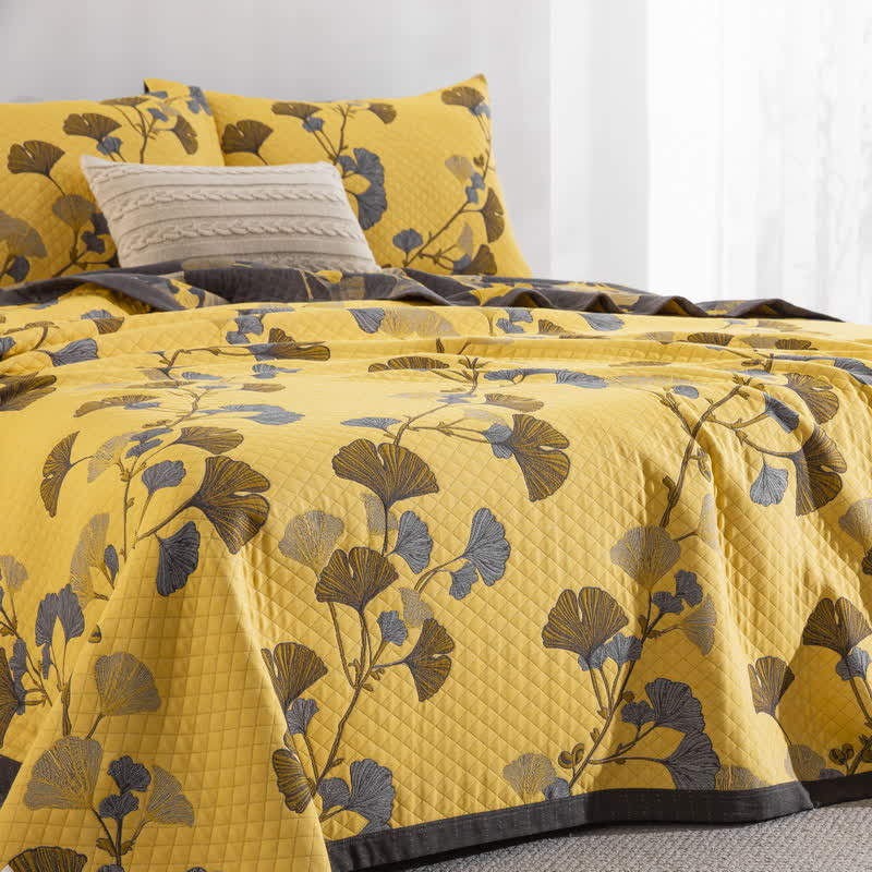 Ginkgo Leaf Organic Cotton Reversible Quilt - image 22