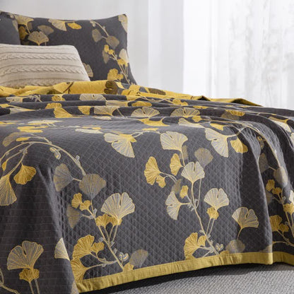 Ginkgo Leaf Organic Cotton Reversible Quilt - image 30