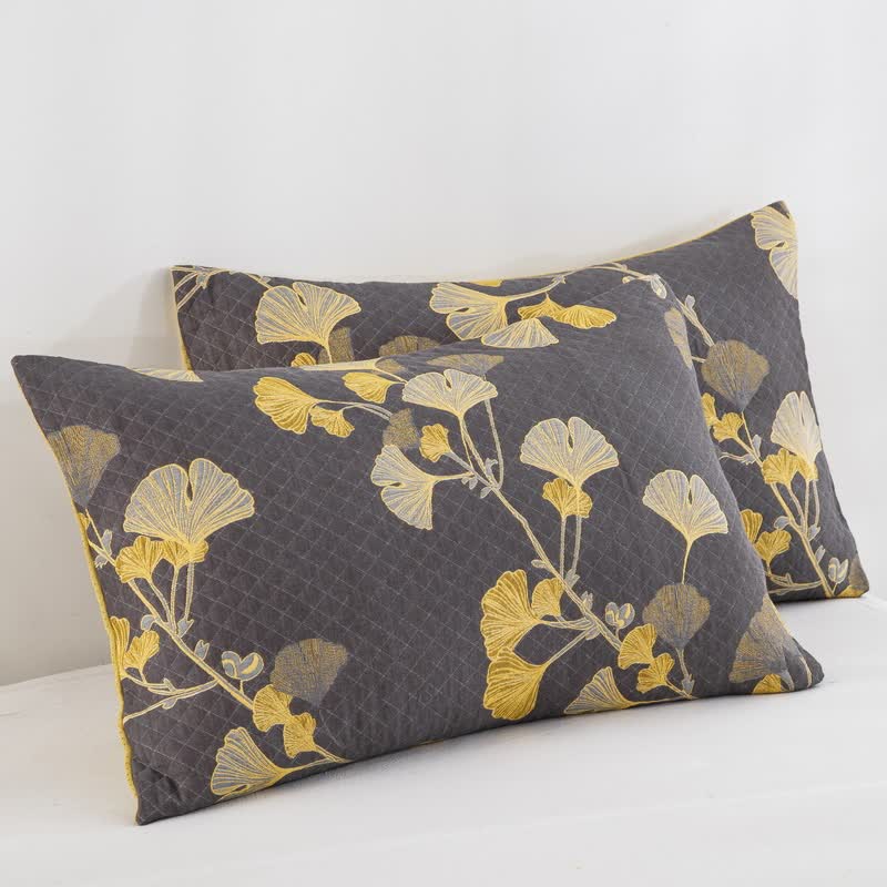 Ginkgo Leaf Organic Cotton Reversible Quilt - image 31
