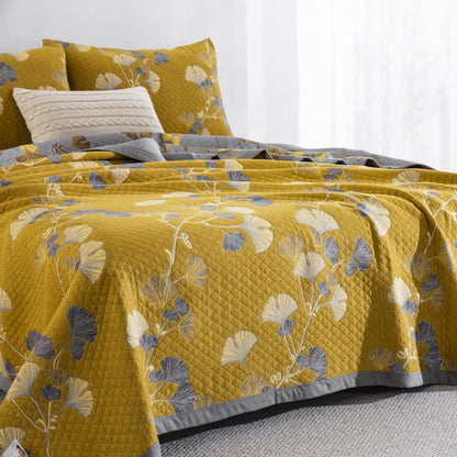 Ginkgo Leaf Organic Cotton Reversible Quilt - image 37