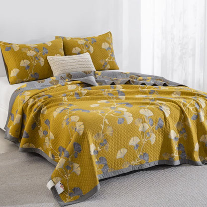 Ginkgo Leaf Organic Cotton Reversible Quilt - image 36