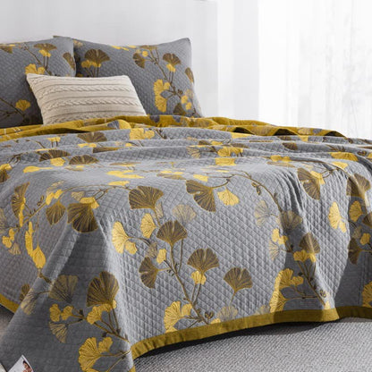 Ginkgo Leaf Organic Cotton Reversible Quilt - image 45