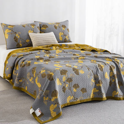 Ginkgo Leaf Organic Cotton Reversible Quilt - image 43