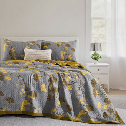 Ginkgo Leaf Organic Cotton Reversible Quilt - image 42