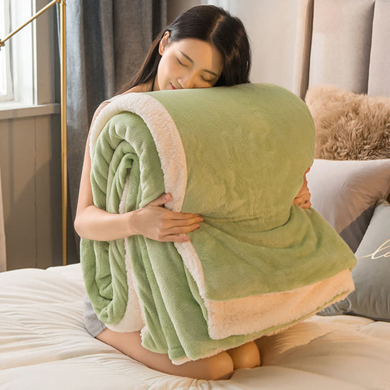 Solid Color Sherpa Duvet Cover Blanket - image 12