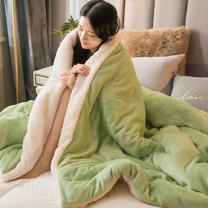 Solid Color Sherpa Duvet Cover Blanket - image 11