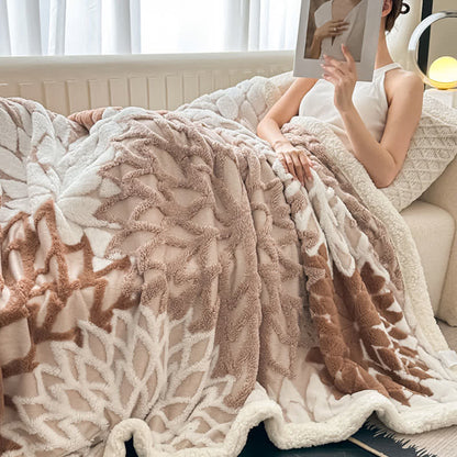 Floral-inspired Jacquard Sherpa Blanket - image 6