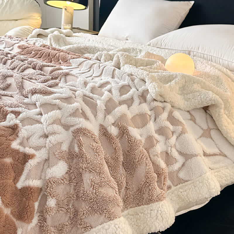 Floral-inspired Jacquard Sherpa Blanket - image 2