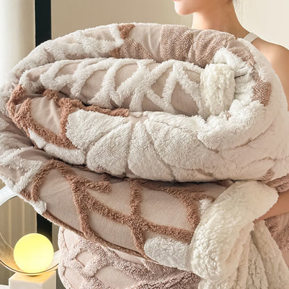 Floral-inspired Jacquard Sherpa Blanket - image 9