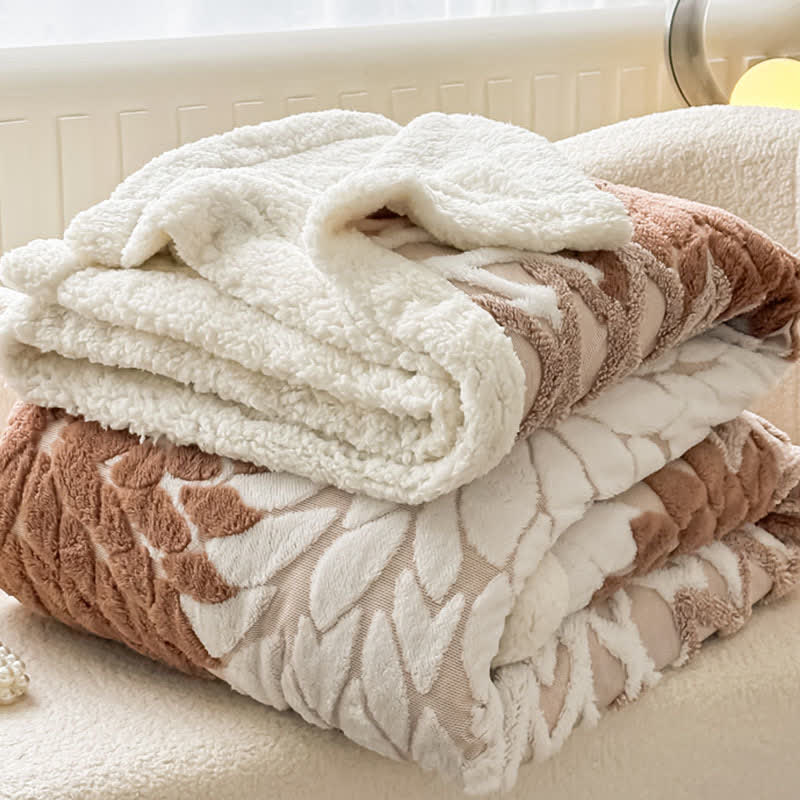 Floral-inspired Jacquard Sherpa Blanket - image 8