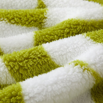 Geometric Pattern Hooded Button Plush Robe - image 4