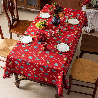 Jingle Bell Print Christmas Tablecloth - image 2