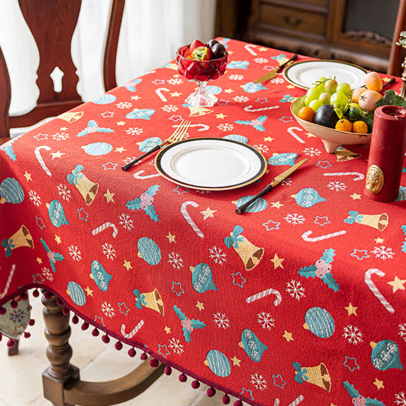 Jingle Bell Print Christmas Tablecloth - image 4