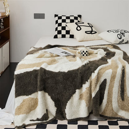 Abstract Art Shaggy Cozy Throw Blanket - Coffee - 51" x 63" - image 7