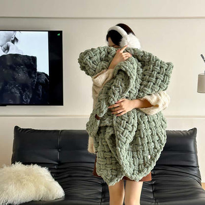 Chunky Knit Hand-Woven Throw Blanket - image 23