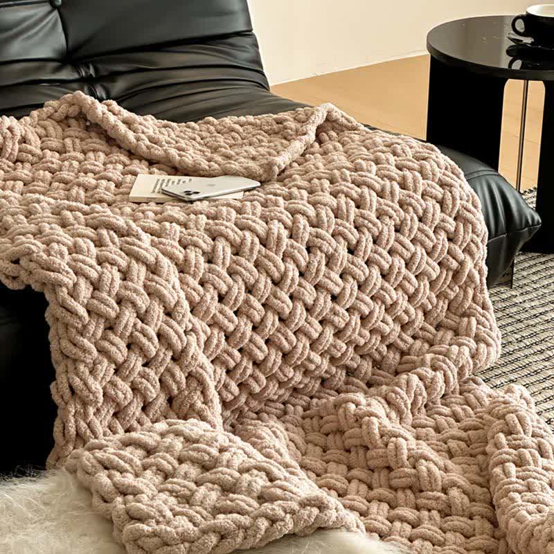 Chunky Knit Hand-Woven Throw Blanket - image 33