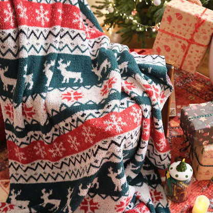 Christmas Fair Isle Reindeer Throw Blanket - image 5