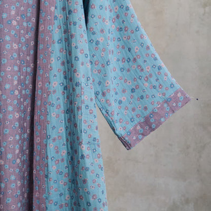 Rustic Floral Jacquard Cotton Kimono Robe - image 4