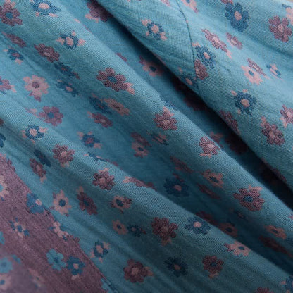 Rustic Floral Jacquard Cotton Kimono Robe - image 5