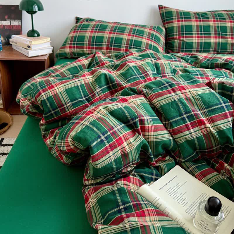 Classic Plaid Cotton Bedding Set - image 4