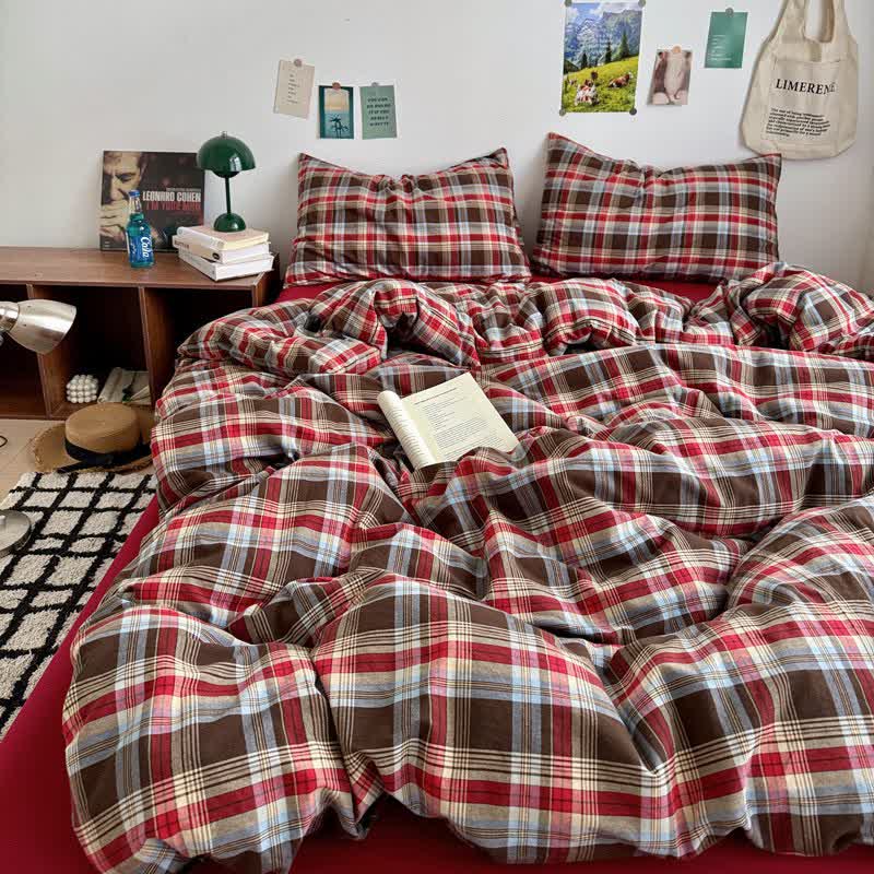 Classic Plaid Cotton Bedding Set - image 11