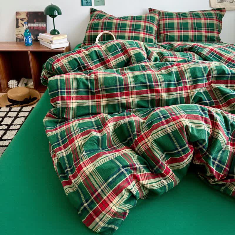 Classic Plaid Cotton Bedding Set - image 5