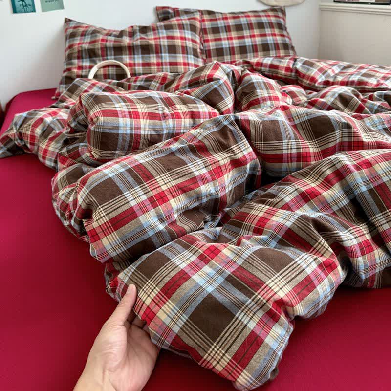 Classic Plaid Cotton Bedding Set - image 14