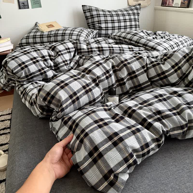 Classic Plaid Cotton Bedding Set - image 5