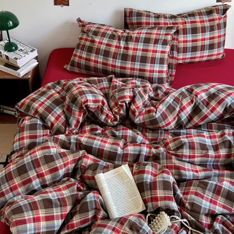 Classic Plaid Cotton Bedding Set - image 12