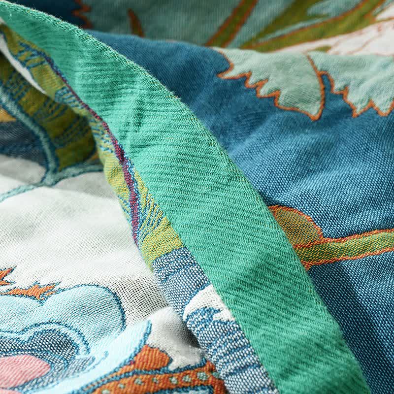 Floral Leaf Jacquard Cotton Gauze Quilt - image 6