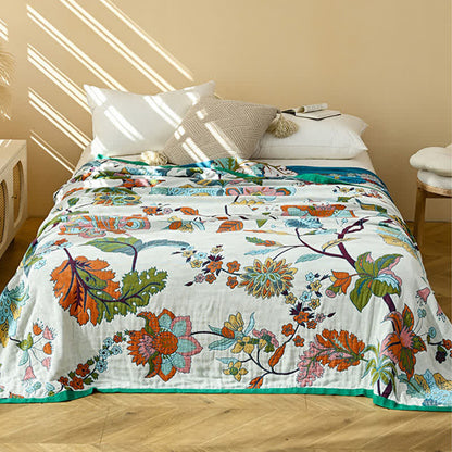 Floral Leaf Jacquard Cotton Gauze Quilt - image 1