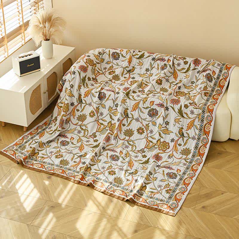 Pastoral Style Leaf Cotton Gauze Quilt - image 4