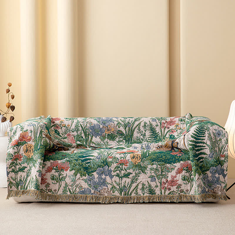 Mushroom Forest Cotton Gauze Tassel Quilt - image 4