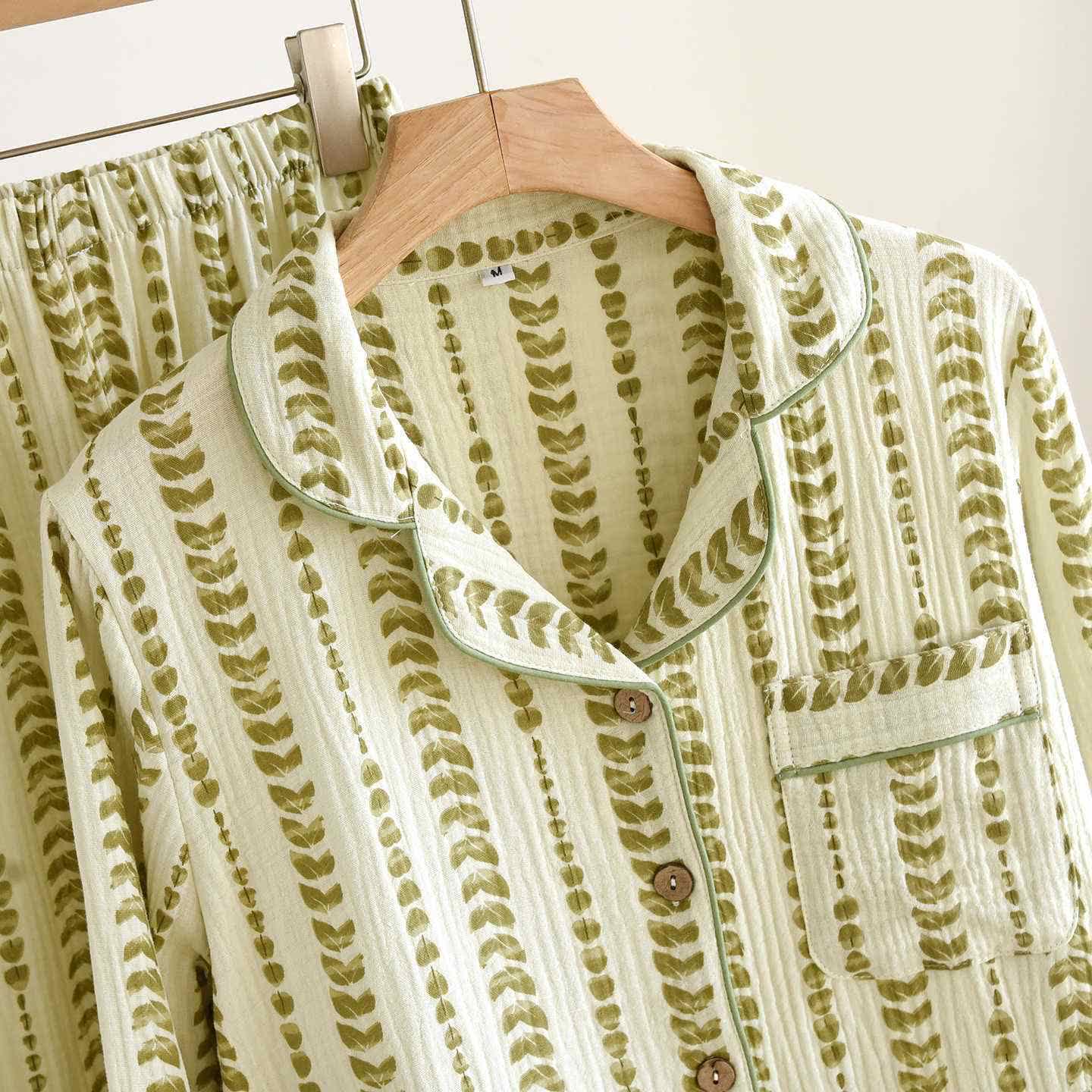 FLeaf Stripe Print Cotton Loungewear Set - image 3