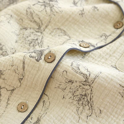 Elegant Vintage Floral Cotton Loungewear Set - image 6