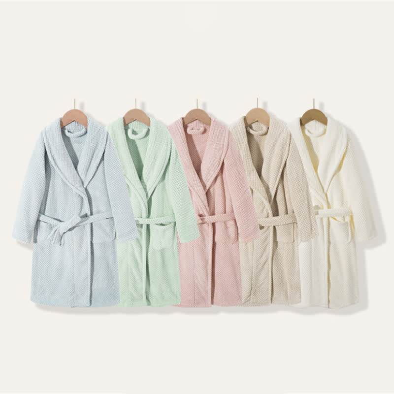 Simple Solid Plush Warm Child Robe - image 0