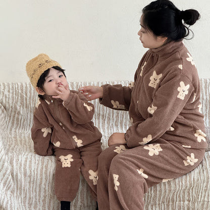 Bear Pattern Zip-up Child Loungewear Set - image 1