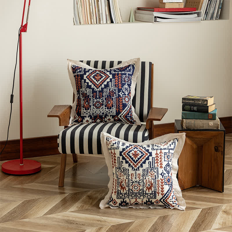 Vintage Throw Pillow Cover with Flanged Edge - image 3