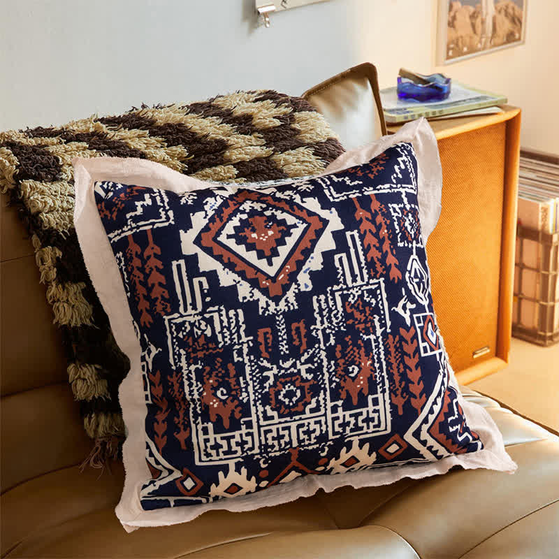 Vintage Throw Pillow Cover with Flanged Edge - image 4