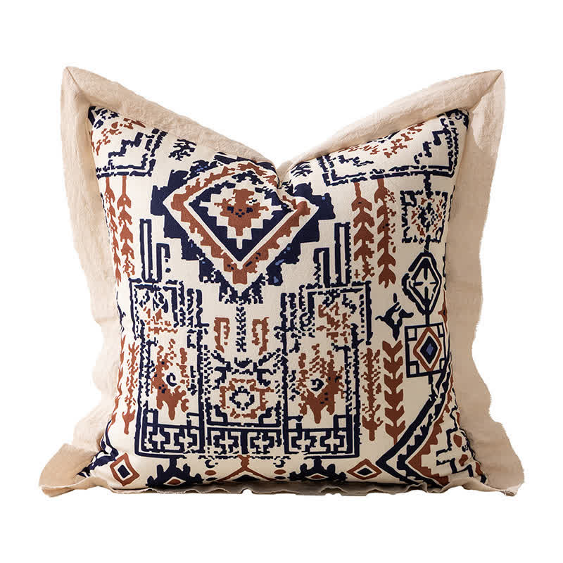 Vintage Throw Pillow Cover with Flanged Edge - B - 18" x 18" - image 8