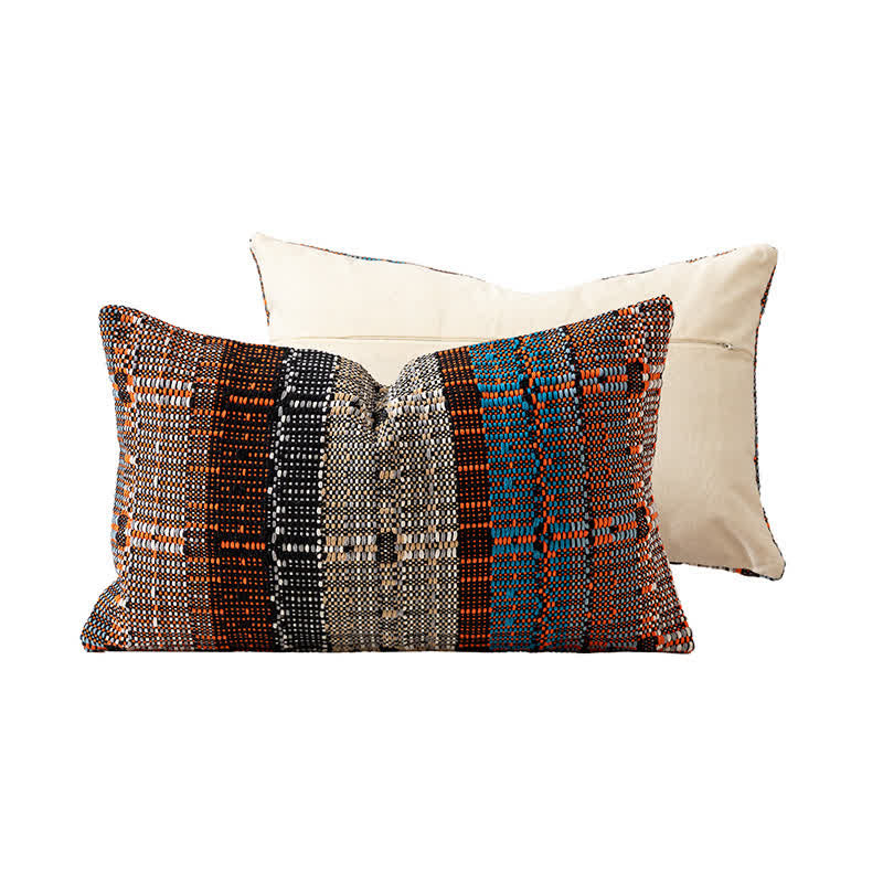 Artisan Woven Cotton Thread Throw Pillow Cover - 12" x 19" - image 8