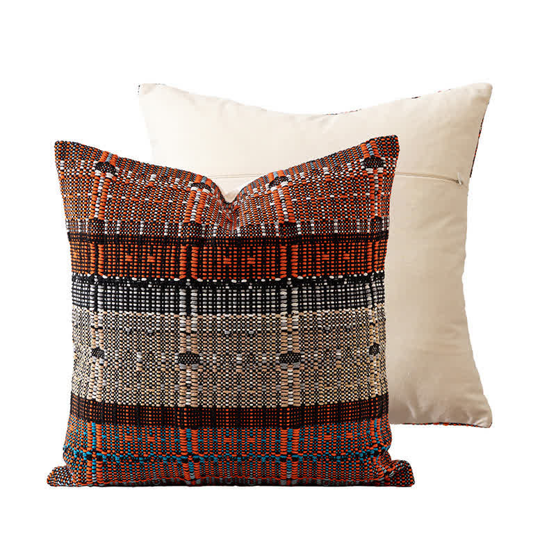 Artisan Woven Cotton Thread Throw Pillow Cover - 18" x 18" - image 6